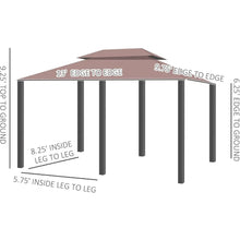 Load image into Gallery viewer, Outdoor Gazebo Canopy Tent - 10x13 FT Steel Frame, Vented Roof, Curtains, Garden