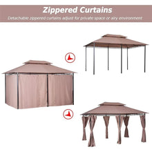 Load image into Gallery viewer, Outdoor Gazebo Canopy Tent - 10x13 FT Steel Frame, Vented Roof, Curtains, Garden