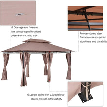 Load image into Gallery viewer, Outdoor Gazebo Canopy Tent - 10x13 FT Steel Frame, Vented Roof, Curtains, Garden