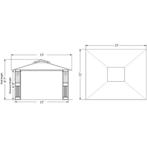 10x12 Outdoor Gazebo with Mosquito Netting - Plant Rings, Corner Shelves, Ground Stakes