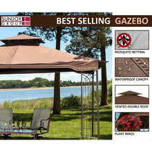 Load image into Gallery viewer, 10x12 Outdoor Gazebo with Mosquito Netting - Plant Rings, Corner Shelves, Ground Stakes