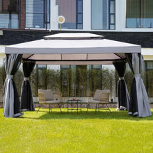 Load image into Gallery viewer, Outdoor Gazebo Canopy - 10x13ft Patio Tent with Mosquito Mesh &amp; Curtains