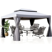 Load image into Gallery viewer, Outdoor Gazebo Canopy - 10x13ft Patio Tent with Mosquito Mesh &amp; Curtains