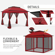 Load image into Gallery viewer, Outdoor Garden Tent - 11x11&#39; Pop-Up Gazebo w/ Mosquito Net, Canopy Shelter