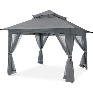 Outdoor Pop Up Gazebo w/ Mesh Walls - 13'x13' Patio Tent for Gardens & Events