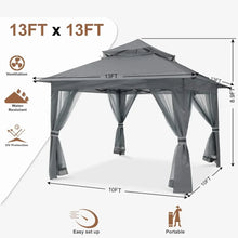 Load image into Gallery viewer, Outdoor Pop Up Gazebo w/ Mesh Walls - 13&#39;x13&#39; Patio Tent for Gardens &amp; Events