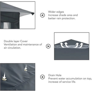 Outdoor Pop Up Gazebo w/ Mesh Walls - 13'x13' Patio Tent for Gardens & Events