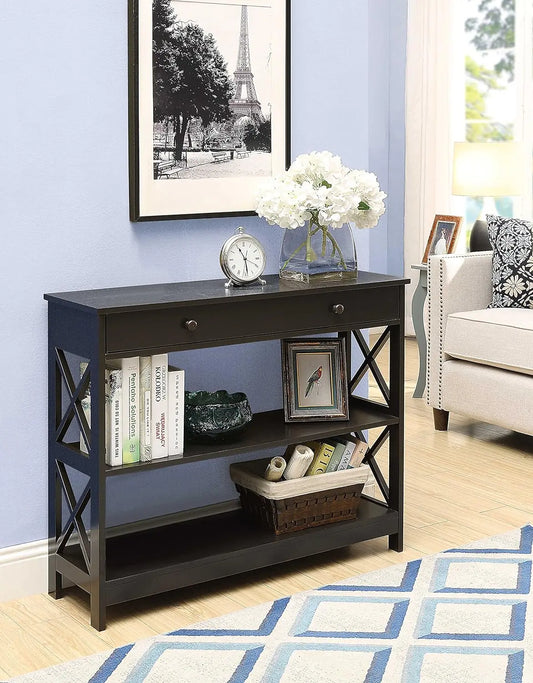 Console Table with Matching End Table, Both Feature Shelves for Storage and Display