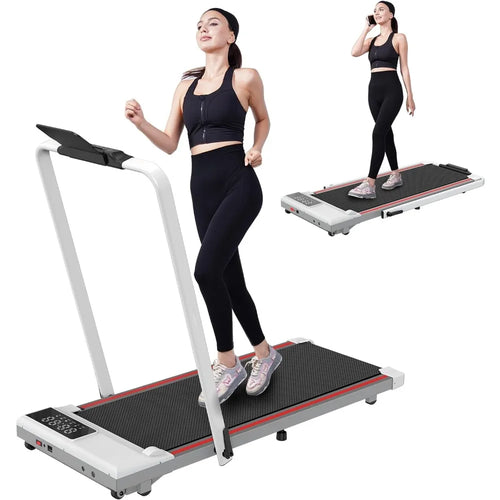 Under Desk Padded Treadmill | 3.0HP Folding Design, 300 LB Weight Limit, Free Home Setup