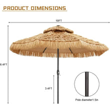 Load image into Gallery viewer, Hawaiian Style 9 FT Patio Umbrella with 32 LED Lights, Perfect for Beach