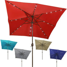 Load image into Gallery viewer, Outdoor Patio Umbrella with Tilt, Crank, and Solar-Powered LED Lights