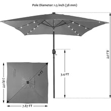 Load image into Gallery viewer, Outdoor Patio Umbrella with Tilt, Crank, and Solar-Powered LED Lights