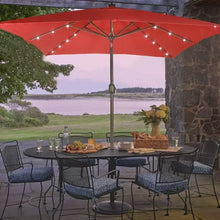 Load image into Gallery viewer, Outdoor Patio Umbrella with Tilt, Crank, and Solar-Powered LED Lights