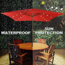 Load image into Gallery viewer, Outdoor Patio Umbrella with Tilt, Crank, and Solar-Powered LED Lights