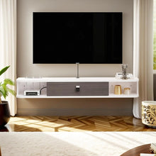 Load image into Gallery viewer, Modern 63&quot; Floating TV Console - Wall-Mounted Media Cabinet with Entertainment Shelves