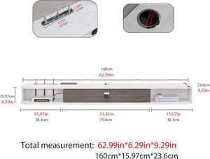 Modern 63" Floating TV Console - Wall-Mounted Media Cabinet with Entertainment Shelves