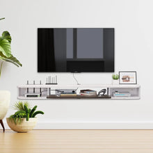 Load image into Gallery viewer, Modern 63&quot; Floating TV Console - Wall-Mounted Media Cabinet with Entertainment Shelves