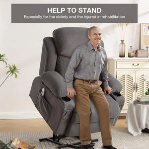 "Power Lift Chair with Heating & Massage - Electric Recliner for Elderly, USB Port