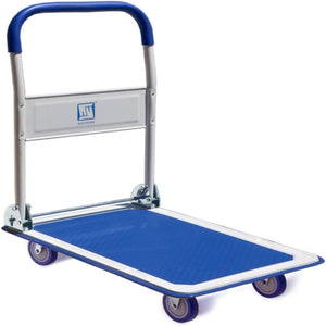 Foldable Moving Platform Hand Truck: 360 Degree Swivel Wheels, 330 lb Capacity