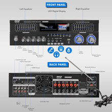 Load image into Gallery viewer, Hybrid 6-Channel Home Audio Amplifier - 1600W, Bluetooth, Rack Mount, Radio