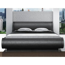 Load image into Gallery viewer, Queen Sleigh Bed Frame - Faux Leather Upholstered, Adjustable Headboard