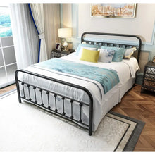 Load image into Gallery viewer, Queen Bed Frame w/ Headboard &amp; Footboard | Metal Tube Platform Base