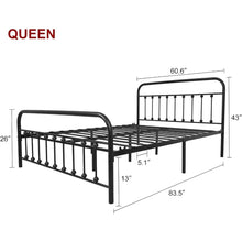 Load image into Gallery viewer, Queen Bed Frame w/ Headboard &amp; Footboard | Metal Tube Platform Base