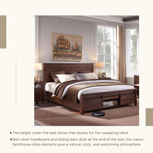 Load image into Gallery viewer, Queen Bedstead w/ Integrated Storage Cabinets | Sliding Barn Doors, Solid Wood Slats