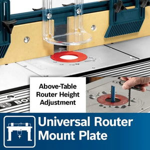 Professional RA1181 Router Table - 27" x 18" Aluminum Top, 2.5" Vacuum Port