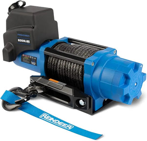 Electric Winch Kit 12V - 6000 lb Load Capacity, Synthetic Rope, Waterproof IP67