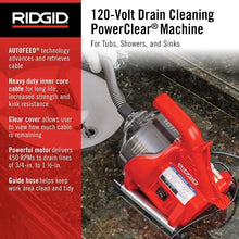 Load image into Gallery viewer, Professional Drain Cleaning Machine - 120V Kit for Tubs, Showers, Sinks, Red 55808