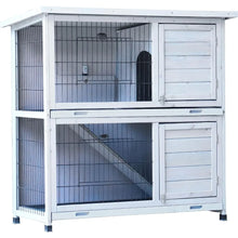 Load image into Gallery viewer, Deluxe 2-Level Rabbit Cage with Run - Outdoor/Indoor Bunny House, 2 Removable No-Leak Trays