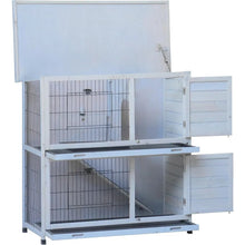 Load image into Gallery viewer, Deluxe 2-Level Rabbit Cage with Run - Outdoor/Indoor Bunny House, 2 Removable No-Leak Trays