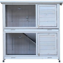 Load image into Gallery viewer, Deluxe 2-Level Rabbit Cage with Run - Outdoor/Indoor Bunny House, 2 Removable No-Leak Trays