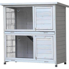 Load image into Gallery viewer, Deluxe 2-Level Rabbit Cage with Run - Outdoor/Indoor Bunny House, 2 Removable No-Leak Trays