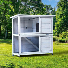 Load image into Gallery viewer, Deluxe 2-Level Rabbit Cage with Run - Outdoor/Indoor Bunny House, 2 Removable No-Leak Trays