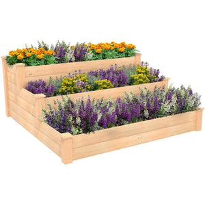 Wooden Raised Garden Bed Kit, 4'x4' - Outdoor Design for Vegetables, Fruit, Herbs, Plants