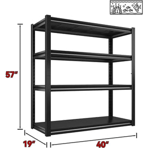 Adjustable 4 Tier 40" Garage Shelving, Heavy Duty 4 Pack Storage Shelves