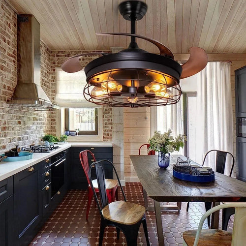 Rustic Industrial Ceiling Fan Light - 42