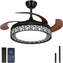 Load image into Gallery viewer, 42&quot; Retractable Ceiling Fan with Light - Remote/App Control, Dimmable, DC Motor