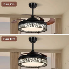 Load image into Gallery viewer, 42&quot; Retractable Ceiling Fan with Light - Remote/App Control, Dimmable, DC Motor