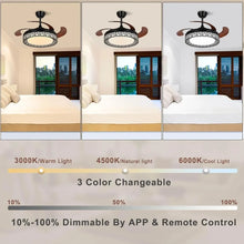 Load image into Gallery viewer, 42&quot; Retractable Ceiling Fan with Light - Remote/App Control, Dimmable, DC Motor