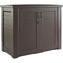 Load image into Gallery viewer, 123 Decorative Outdoor Storage Cabinet, Weather Resistant, Brown, Home/Backyard