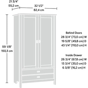 Mystic Oak Finish Storage Cabinet - Cottage Road, 32.44" x 21.73" x 59.17"