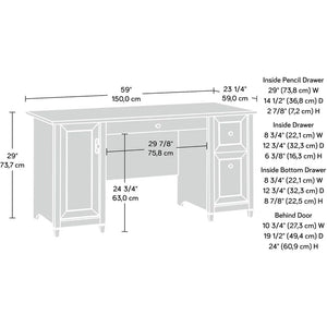 Edge Water Computer Desk, 59.06" L x 23.23" W x 29.02" H