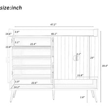 Load image into Gallery viewer, 11-Tier Modern Shoe Cabinet, Wood, Doors, Adjustable Shelves, 47.2&quot; for Entryway