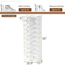 Load image into Gallery viewer, &quot;Portable Shoe Cabinet Organizer w/ Magnetic Clear Doors - Foldable Shoe Rack