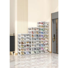 Load image into Gallery viewer, &quot;Portable Shoe Cabinet Organizer w/ Magnetic Clear Doors - Foldable Shoe Rack