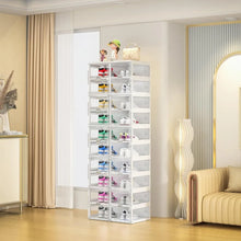 Load image into Gallery viewer, &quot;Portable Shoe Cabinet Organizer w/ Magnetic Clear Doors - Foldable Shoe Rack