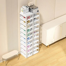 Load image into Gallery viewer, &quot;Portable Shoe Cabinet Organizer w/ Magnetic Clear Doors - Foldable Shoe Rack